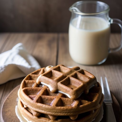 Gingerbread Waffles With Peach Sauce recipe image