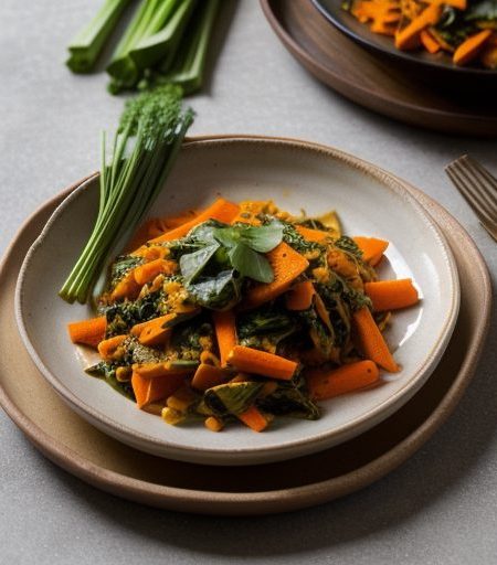 Gingered Carrot and Spinach Supreme (Shaahi Palak recipe image