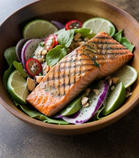 Gingery Grilled Salmon Salad recipe image