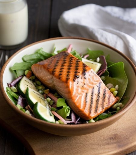 Gingery Grilled Salmon Salad *Jb recipe image