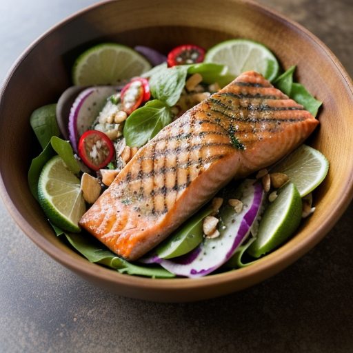 Gingery Grilled Salmon Salad recipe image