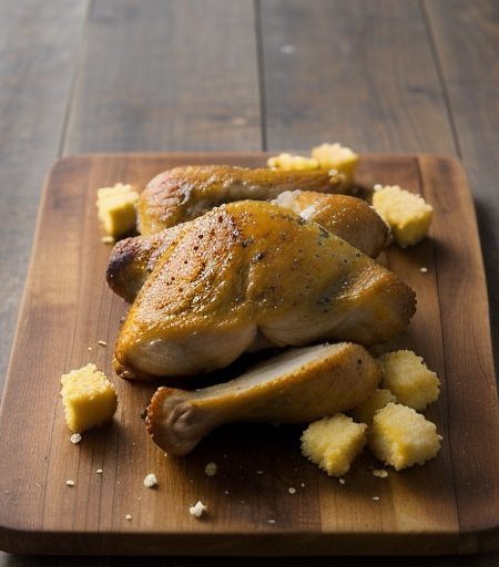 Glazed Chicken Legs With Cornbread Stuffing recipe image