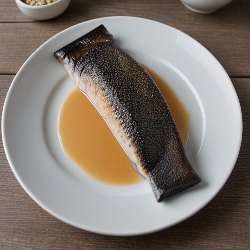 Glazed Sea Bass W/Black Sesame Seeds recipe image