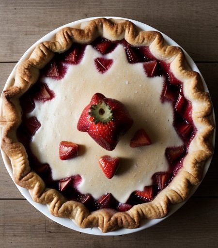 Glazed Strawberry Rhubarb Pie recipe image