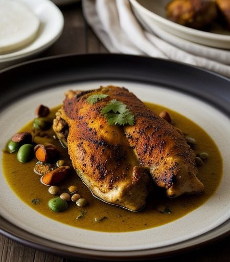 Goan-Style Chicken With Roasted Coconut (Shakoothi recipe image