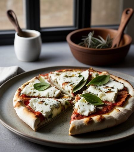 Goat Cheese-Artichoke Pizzas recipe image
