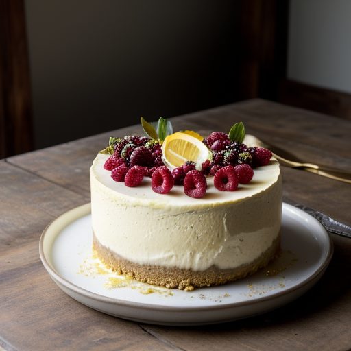 Goat Cheesecake With Fresh Lemon Curd and Berries recipe image