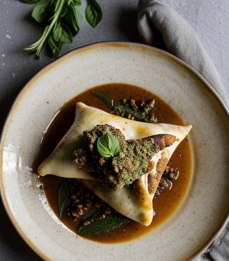 Goat's Cheese Stuffed Softshells With a Pecan Pesto Butte recipe image