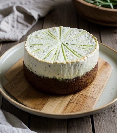 Goat's Cheese and Leek Cake With Lentil Salad recipe image