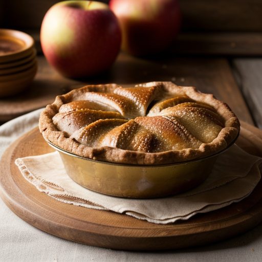 Golden Apple Pie With Rum Sauce recipe image
