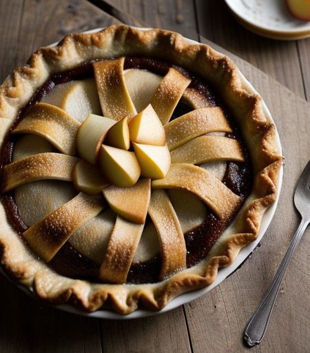 Golden Apple Pie With Rum Sauce recipe image