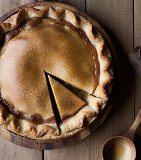 Golden Apple Pie With Rum Sauce recipe image