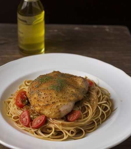 Golden Chicken Spaghetti Casserole recipe image