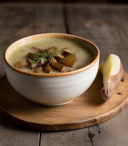 Granny Smith Apple-Onion Soup With Celery Root recipe image