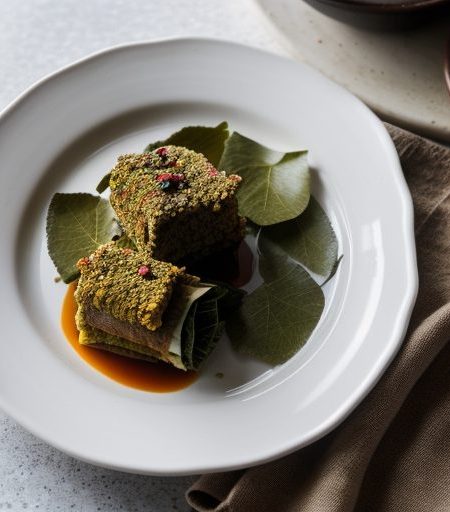 Grape Leaves Stuffed With Goat Cheese & Cou recipe image