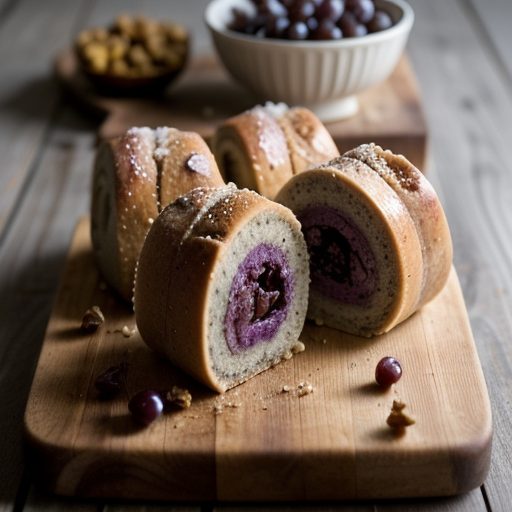 Grape & Walnut Candy Rolls recipe image