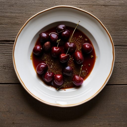 Gratin of Roasted Cherries in Red Wine recipe image