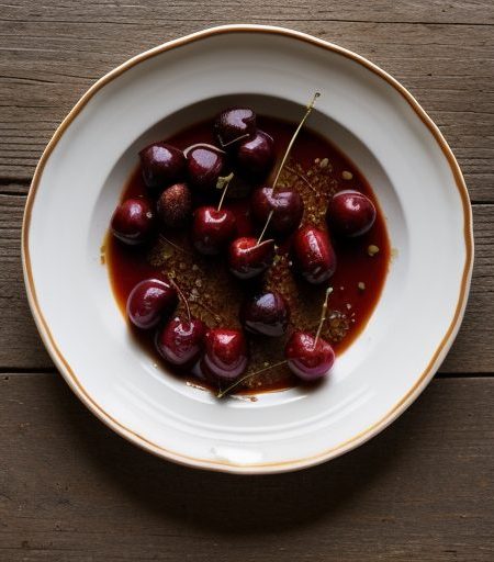 Gratin of Roasted Cherries in Red Wine recipe image