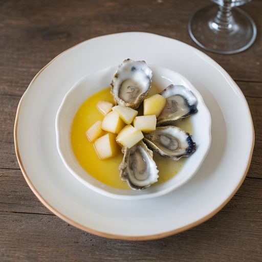 Gratineed Oysters With Diced Apples in a Calv recipe image
