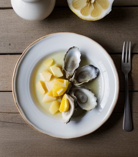 Gratineed Oysters With Diced Apples in a Calvados Sabayon recipe image