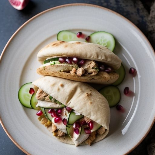 Greek Chicken Pitas With Garlic Cucumber Sauc recipe image
