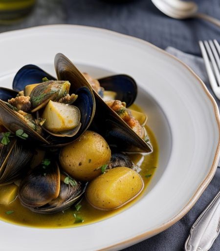Greek Mussel & Potato Stew recipe image