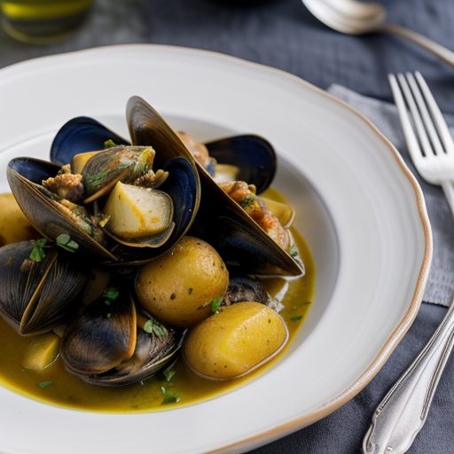 Greek Mussel & Potato Stew recipe image