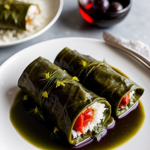 Greek Stuffed Grape Leaves (Dolmathes recipe image