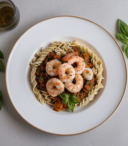 Greek Style Pasta With Shrimp & Feta recipe image
