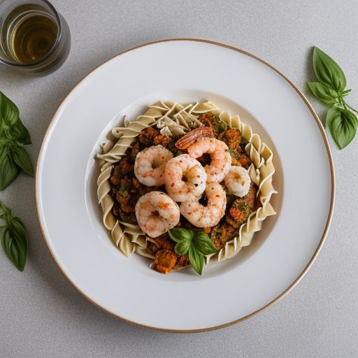 Greek Style Pasta With Shrimp & Feta recipe image