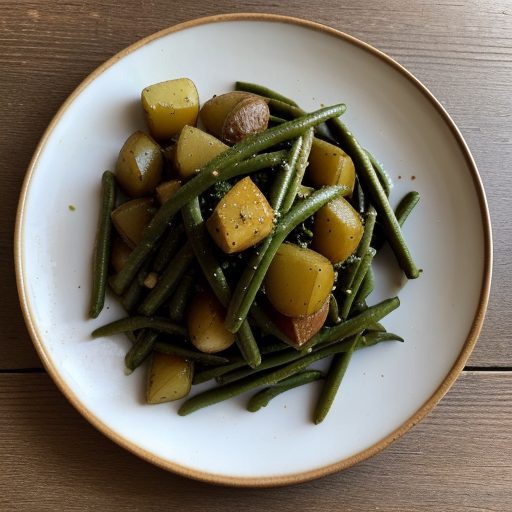 Green Beans Braised With Mint and Potatoes recipe image