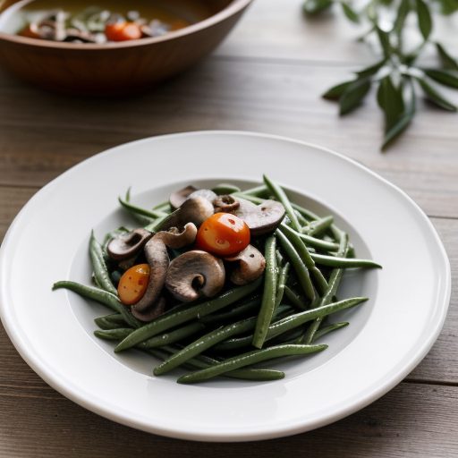 Green Beans With Mushrooms and Cherry Tomatoes recipe image