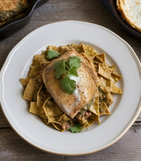 Green Chicken Chilaquiles Casserole recipe image
