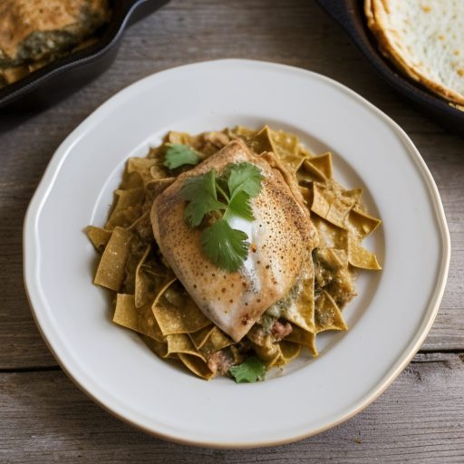 Green Chicken Chilaquiles Casserole recipe image