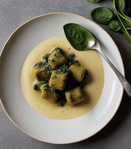 Green Gnocchi With Cream Sauce recipe image