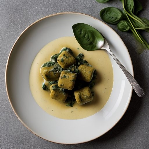 Green Gnocchi With Cream Sauce recipe image
