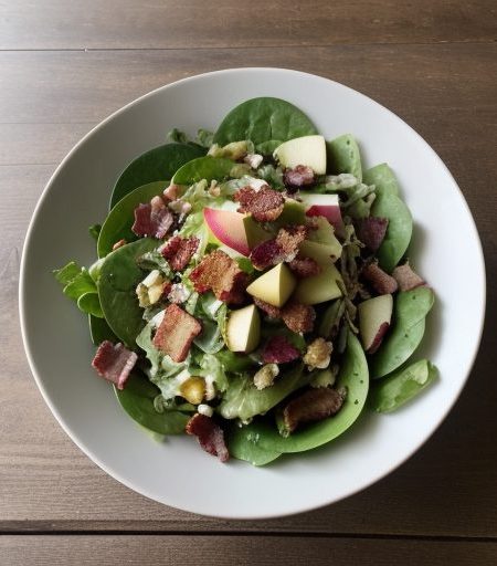 Green Salad With Apple and Bacon recipe image