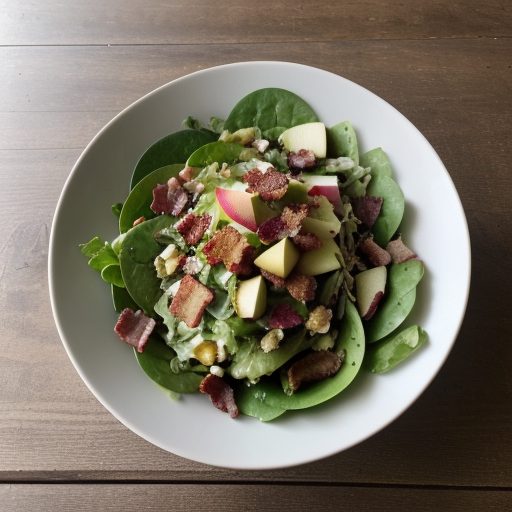 Green Salad With Apple and Bacon recipe image