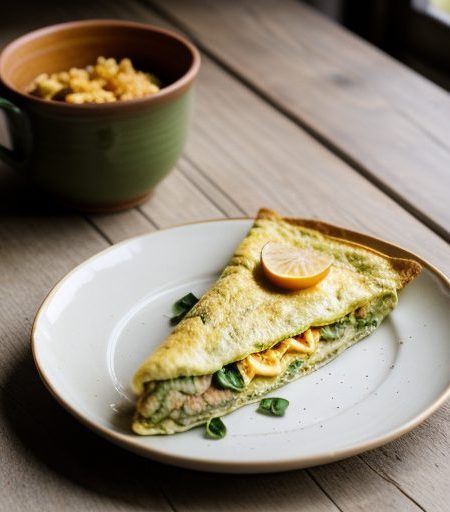 Green Tomato Omelet With Basil recipe image
