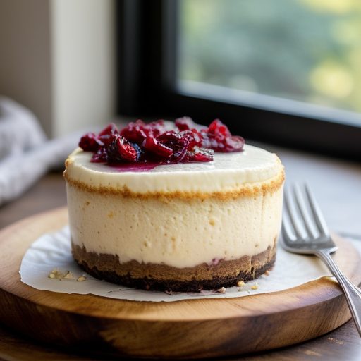 Griddle Cheesecakes (Pan With Cranberry Sauc recipe image