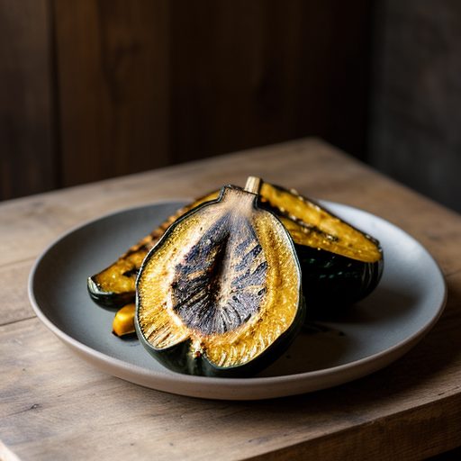 Grilled Acorn Squash~ Mushroom & Asparagus recipe image