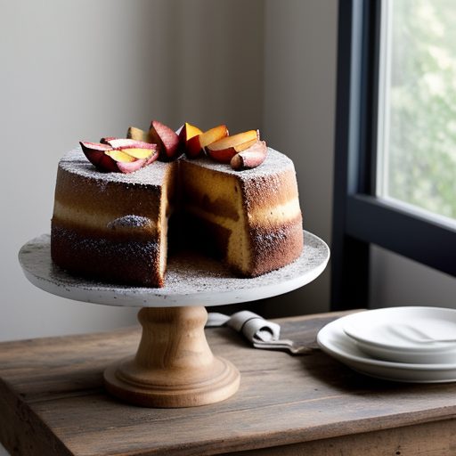 Grilled Angel Food Cake With Nectarines & Blu recipe image