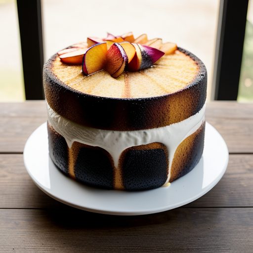 Grilled Angel Food Cake With Nectarines & Blu recipe image