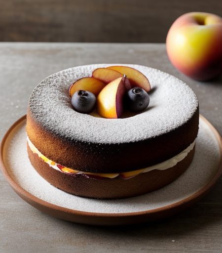 Grilled Angel Food Cake With Nectarines & Blu recipe image