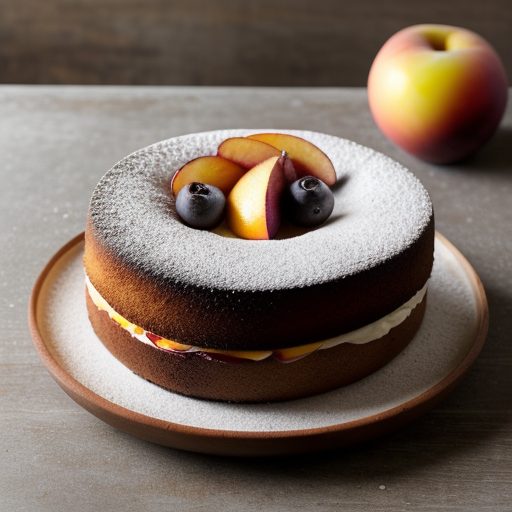 Grilled Angel Food Cake With Nectarines & Blu recipe image