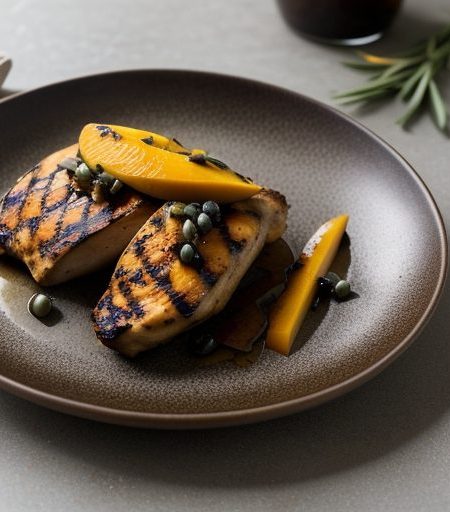 Grilled Asian-Spiced Mango & Chicken recipe image
