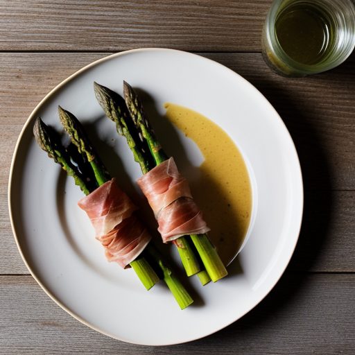 Grilled Asparagus Wrapped in Prosciutto With Shaved Pecor recipe image