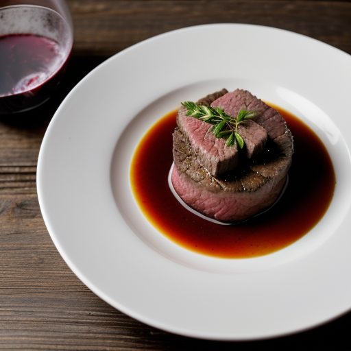 Grilled Beef Tenderloin With Red Wine & Pis recipe image