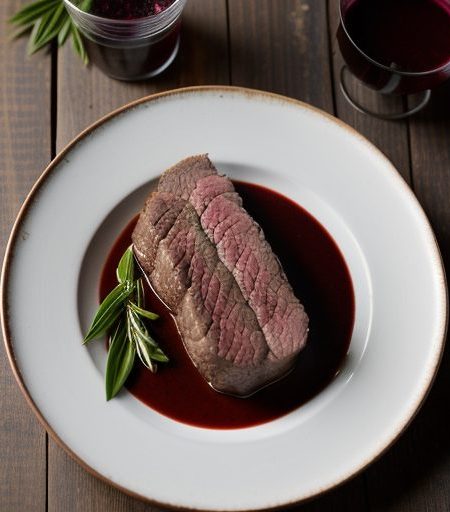 Grilled Beef Tenderloin With Red Wine & Pista recipe image