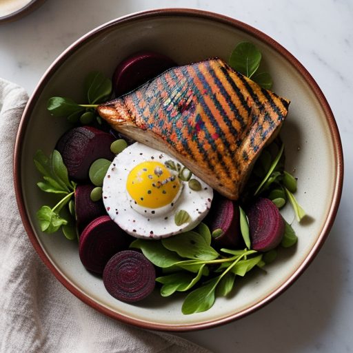 Grilled Beet & Smoked Trout Salad With Chiv recipe image